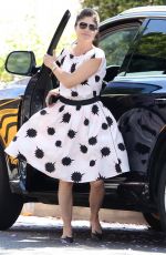 SELMA BLAIR in Polka Dot Dress Out in Los Angeles 05/20/2017
