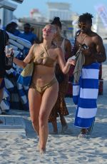 SHANINA SHAIK in Bikini Top at a Beach in Miami 04/30/2017