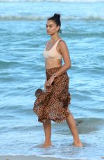 SHANINA SHAIK in Bikini Top at a Beach in Miami 04/30/2017