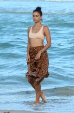 SHANINA SHAIK in Bikini Top at a Beach in Miami 04/30/2017