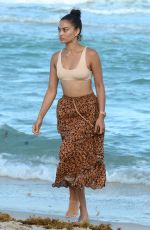 SHANINA SHAIK in Bikini Top at a Beach in Miami 04/30/2017
