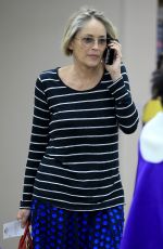 SHARON STONE at a Mani-pedi Salon in Beverly Hills 05/17/2017
