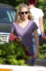 SIENNA MILLER Arrives at the Set of The Burning Woman in Canton 05/16/2017