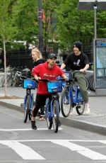 SOPHIE TURNER and Joe Jonas Out Riding Bitibikes in New York 05/07/2017