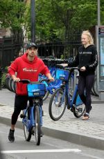 SOPHIE TURNER and Joe Jonas Out Riding Bitibikes in New York 05/07/2017