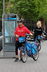 SOPHIE TURNER and Joe Jonas Out Riding Bitibikes in New York 05/07/2017