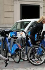 SOPHIE TURNER and Joe Jonas Out Riding Bitibikes in New York 05/07/2017