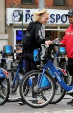 SOPHIE TURNER and Joe Jonas Out Riding Bitibikes in New York 05/07/2017