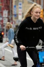 SOPHIE TURNER and Joe Jonas Out Riding Bitibikes in New York 05/07/2017