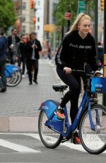 SOPHIE TURNER and Joe Jonas Out Riding Bitibikes in New York 05/07/2017