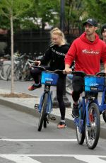 SOPHIE TURNER and Joe Jonas Out Riding Bitibikes in New York 05/07/2017