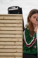 THYLANE BLONDEAU on the Set of L`Oreal Photoshoot in Cannes 05/17/2017