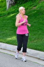 TORI SPELLING Out Power Walking in Los Angeles 05/01/2017