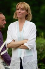 UMA THURMAN on the Set of