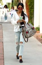 VANESSA HUDGENS in Ripped Jeans at Alfred Coffee in West Hollywood 05/15/2017
