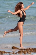 XENIA DELI in Swimsuit on the Set of a Photoshoot on Miami Beach 05/10/2017