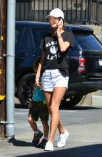 ALESSANDRA AMBROSIO in Shorts Out in Santa Monica 06/15/2017