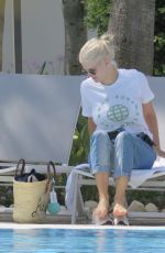 ASHLEY JAMES in Bikini at a Pool in Marbella 06/27/2017