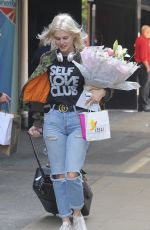 ASHLEY JAMES Leaves Euston Station in London 06/04/2017