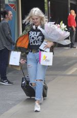 ASHLEY JAMES Leaves Euston Station in London 06/04/2017