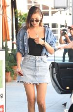 BELLA HADID in Denim Skirt Out for Lunch in Beverly Hills 06/20/2017