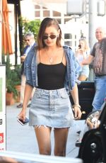 BELLA HADID in Denim Skirt Out for Lunch in Beverly Hills 06/20/2017