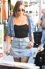 BELLA HADID in Denim Skirt Out for Lunch in Beverly Hills 06/20/2017