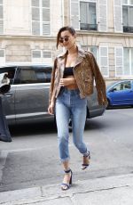 BELLA HADID in Skinny Jeans Out in Paris 06/22/2017