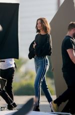 BELLA HADID on the Set of a Photoshoot in Los Angeles 06/02/2017