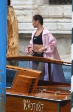 BELLA HADID on the Set of a Photoshoot in Venice 06/28/2017