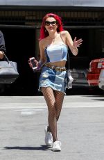 BELLA THORNE in Denim Skirt Out in Los Angeles 06/27/2017