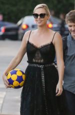 CHARLIZE THERON Arrives at Jimmy Kimmel Live in Hollywood 06/08/2017