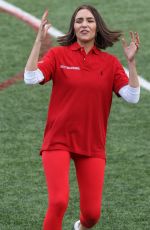 CHARLOTTE MCKINNEY and OLIVIA CULPO Show off Their Football Skills at Harvard in Boston 06/02/2017
