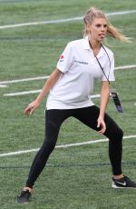 CHARLOTTE MCKINNEY and OLIVIA CULPO Show off Their Football Skills at Harvard in Boston 06/02/2017