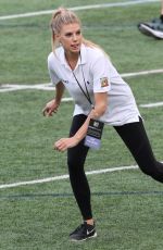 CHARLOTTE MCKINNEY and OLIVIA CULPO Show off Their Football Skills at Harvard in Boston 06/02/2017