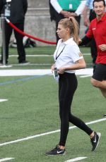 CHARLOTTE MCKINNEY and OLIVIA CULPO Show off Their Football Skills at Harvard in Boston 06/02/2017