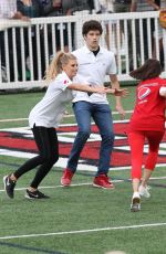 CHARLOTTE MCKINNEY and OLIVIA CULPO Show off Their Football Skills at Harvard in Boston 06/02/2017