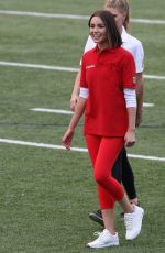 CHARLOTTE MCKINNEY and OLIVIA CULPO Show off Their Football Skills at Harvard in Boston 06/02/2017