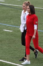 CHARLOTTE MCKINNEY and OLIVIA CULPO Show off Their Football Skills at Harvard in Boston 06/02/2017