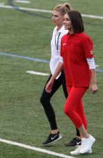 CHARLOTTE MCKINNEY and OLIVIA CULPO Show off Their Football Skills at Harvard in Boston 06/02/2017