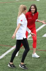 CHARLOTTE MCKINNEY and OLIVIA CULPO Show off Their Football Skills at Harvard in Boston 06/02/2017