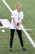 CHARLOTTE MCKINNEY and OLIVIA CULPO Show off Their Football Skills at Harvard in Boston 06/02/2017