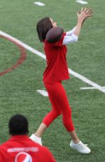 CHARLOTTE MCKINNEY and OLIVIA CULPO Show off Their Football Skills at Harvard in Boston 06/02/2017