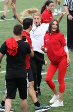 CHARLOTTE MCKINNEY and OLIVIA CULPO Show off Their Football Skills at Harvard in Boston 06/02/2017