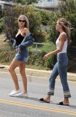 CHARLOTTE MCKINNEY in Denim Skirt Out in Los Angeles 06/25/2017