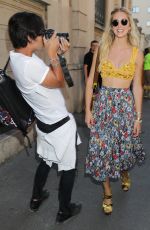 CHIARA FERRAGNI Leaves Prada Show at Milan Men