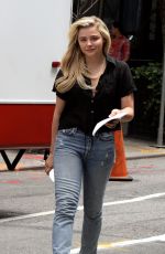 CHLOE MORETZ in Jeans on the Set of Louis C.K. Untitled Project in New York 06/15/2017