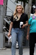 CHLOE MORETZ in Jeans on the Set of Louis C.K. Untitled Project in New York 06/15/2017