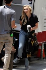 CHLOE MORETZ in Jeans on the Set of Louis C.K. Untitled Project in New York 06/15/2017