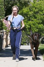CORRINE OLYMPIOS Walks Her Dog Out in Los Angeles 06/15/2017